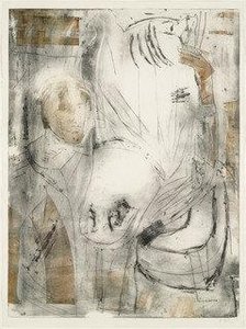 Untitled (albert Himself With Horse) — Albert Oehlen