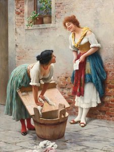 Sharing The News — Eugen Von Blaas
