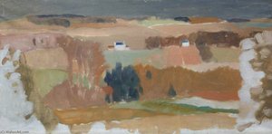 Landscape With Trees And Two Houses — Sir William George Gillies