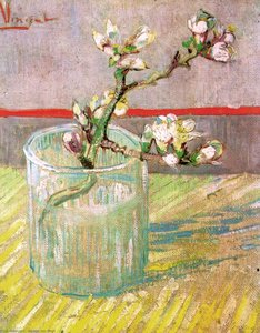 Blossoming Almond Branch In A Glass — Vincent Willem Van Gogh, Post-impressionism