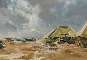 Dispersal, Mingaladon, Burma — Frank Wootton