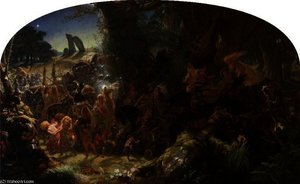 The Fairy Raid - Carrying Off A Changeling, Midsummer Eve — Sir Joseph Noel Paton, Pre-raphaelite