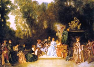 Entertainment In The Open Air — Jean-antoine Watteau