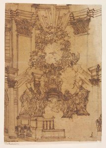 Interior Of A Church, Descent Of The Holy Ghost — Gian Lorenzo Bernini