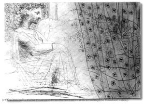 Marie-therese As Vestal, Ensuring The Minotaur Asleep — Pablo Picasso
