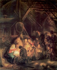 The Adoration Of The Shepards — Rembrandt Van Rijn