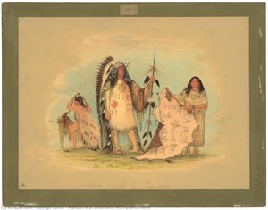 Mandan War Chief With His Favorite Wife — George Catlin