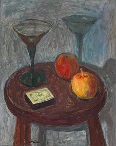 Still Life With Wine Glasses And Apples — Sir William George Gillies