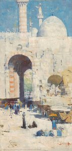 Cairo street [or Mosque, Sultan Hassan]