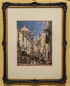 Piazzetta Riario Sforza With The Spire Ofsan Gennaro — Giacinto Gigante