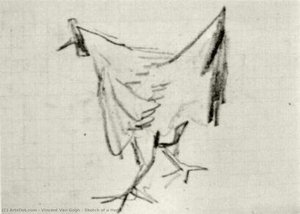 Sketch Of A Hen — Vincent Willem Van Gogh