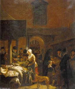 The Old Fish Market On The Dam, Amsterdam — Emanuel De Witte, Dutch Golden Age