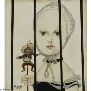 Jeune Fille À La Poupée Mexicaine — Léonard Tsuguharu Foujita