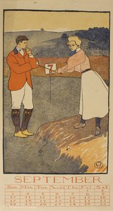 'september (golf Calendar)', (45 X 24 Cm) (1899) — Edward Penfield