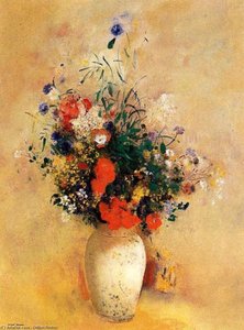Flowers In A Chinese Base — Odilon Redon