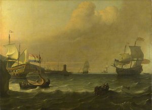 Dutch Men Of War Entering A Mediterranean Port — Ludolf Backhuysen I