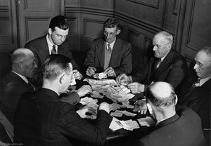 Counting Ballots To See Whether The Town Will Go Wet Or Dry. Woodstock, Vermont — Marion Post Wolcott