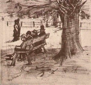 Bench With Four Persons — Vincent Willem Van Gogh, Post-impressionism