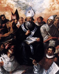St Basil Dictating His Doctrine — Francisco De Herrera, Baroque