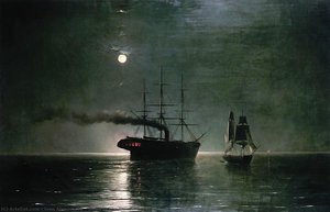 Ships In The Stillness Of The Night — Ivan Konstantinovich Aivazovsky