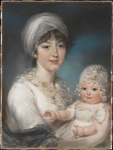 Mrs. Robert Shurlock (henrietta Ann Jane Russell, 1775 1849) And Her Daughter Ann — John Peter Russell
