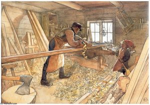 El Taller Del Carpintero — Carl Larsson