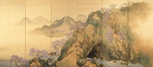 Landscape Of Wulíng Táoyuán (right Screen) — Tamaya Shunki
