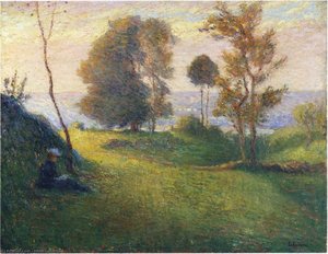 Madame Lebasque In A Breton Landscape — Henri Lebasque