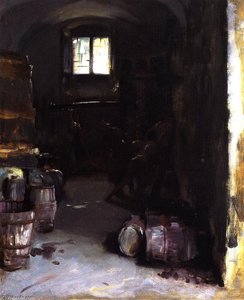 Pressing The Grapes: Florentine Wine Cellar — John Singer Sargent