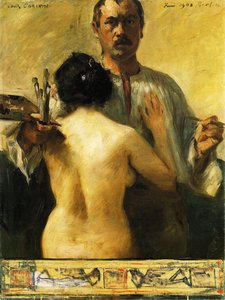 Self Portrait With Model — Lovis Corinth