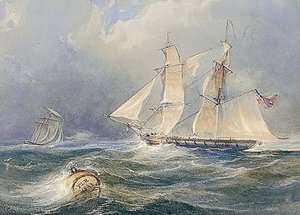 A Frigate In A Stiff Breeze — Thomas Charles Leeson Rowbotham