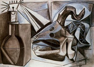 Cráneo De Cabra, Botella Y Vela — Pablo Picasso