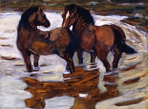 Two Horses At A Watering Place — Franz Marc, Early Expressionism