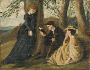 Tennyson Reading Aloud In A Glade — George James Howard