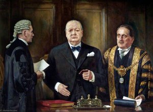 Sir Winston Churchill Receiving The Freedom Of The City Of Cardiff, 16th July 1948 — Ivor Williams