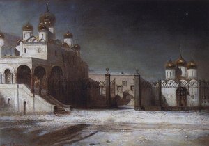 Cathedral Square In The Moscow Kremlin At Night — Aleksey Savrasov