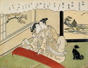 Geese Descending On The Koto Bridges — Suzuki Harunobu