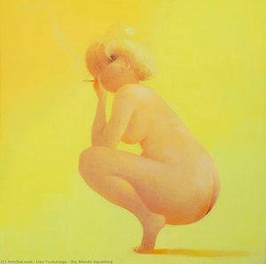 Big Blonde Squatting — Lisa Yuskavage