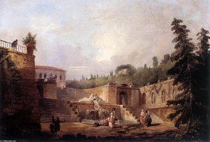 Fountain On A Palace Terrace — Hubert Robert
