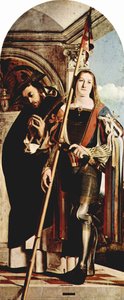 Altar Of Recanati Polyptych, The Right Wing: Martyr St. Peter And St. Vitus — Lorenzo Lotto