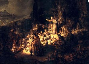Predication De Jean Baptiste, Berlin — Rembrandt Van Rijn, Dutch Golden Age