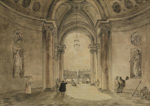 View Through The Atrium Of The Casino Into The Garden Parterre Of The Villa Albani — Hubert Robert