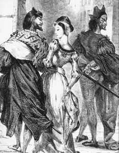Faust Trying To Seduce Margarete (detail) — Eugène Delacroix, Romanticism