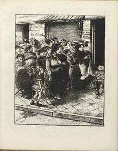 Standing In Line For Potatoes (kartoffelstehen) (plate, Folio 25) From The Periodical Der Bildermann, Vol. 1, No. 12 (september 1916) — Heinrich Zille