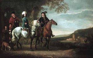 Landscape With Three Riders — Aelbert Jacobsz Cuyp