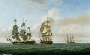 The Spanish Frigate 'la Fama' Having Outsailed The 'medusa' Engages With And Surrenders To H.m.s. 'l — Nicholas Pocock