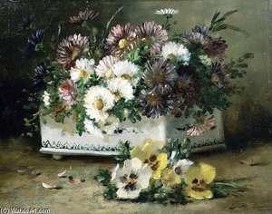 Still Life Of Flowers - — Eugene Henri Cauchois