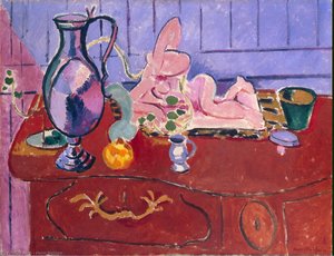 Pink Statuette And Jug On A Red Chest Of Drawers, - (19) — Henri Matisse