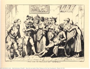 Nuccia Accepts Meo Patacca For Her Husband (plate 52/52) — Bartolomeo Pinelli, Romanticism