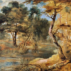 Wooded Landscape With A Stream — Jacques Fouquier, Baroque